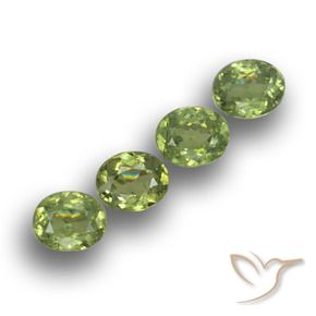 1.51 ctw Green Demantoid Garnet Stones, Natural Demantoid Garnet in Oval Facet Shape for Sale