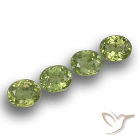 1.46 ctw Green Demantoid Garnet Stones, Natural Demantoid Garnet in Oval Facet Shape for Sale