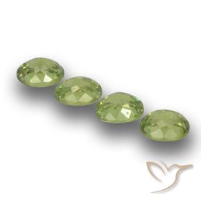 Demantoid Garnet Gemstones in 4.7 x 3.8 mm Size for Sale, Demantoid Garnet Stones in Medium Green Color