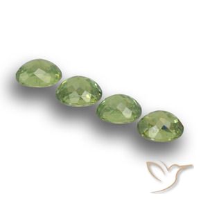 Demantoid Garnet Gemstones in 4.5 x 3.6 mm Size for Sale, Demantoid Garnet Stones in Medium Green Color