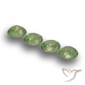 Demantoid Garnet Gemstones in 4.6 x 3.7 mm Size for Sale, Demantoid Garnet Stones in Warm Green Color