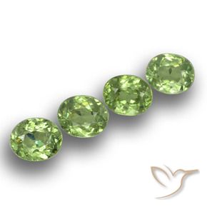 1.77 ctw Green Demantoid Garnet Stones, Natural Demantoid Garnet in Oval Facet Shape for Sale