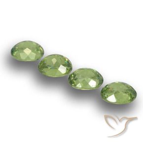 Demantoid Garnet Gemstones in 5 x 4 mm (calibrated) Size for Sale, Demantoid Garnet Stones in Medium Green Color
