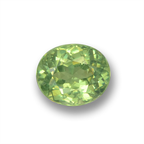 Verde cálido Granate Demantoide Gema - 0.5ct Forma ovalada (ID: 458643)