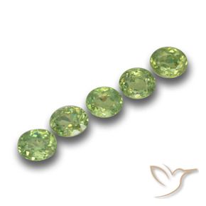 1.61 ctw Green Demantoid Garnet Stones, Natural Demantoid Garnet in Oval Facet Shape for Sale