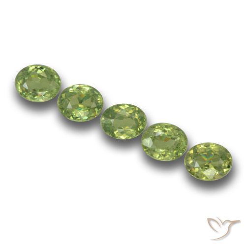 1.76 ct Oval Cut Demantoid Garnet, 4.5 x 3.7 mm From Namibia, Photo A
