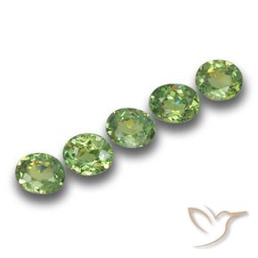 1.73 ctw Green Demantoid Garnet Stones, Natural Demantoid Garnet in Oval Facet Shape for Sale