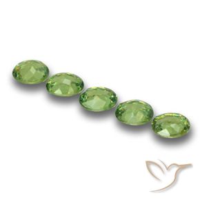 Demantoid Garnet Gemstones in 4.5 x 3.7 mm Size for Sale, Demantoid Garnet Stones in Medium Green Color