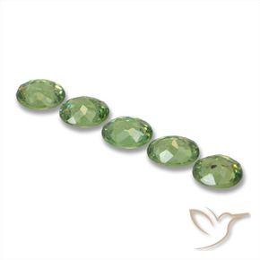 Demantoid Garnet Gemstones in 4.9 x 4.1 mm Size for Sale, Demantoid Garnet Stones in Forest Green Color