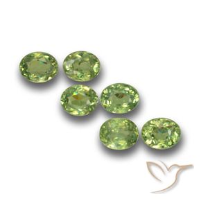 1.79 ctw Green Demantoid Garnet Stones, Natural Demantoid Garnet in Oval Facet Shape for Sale