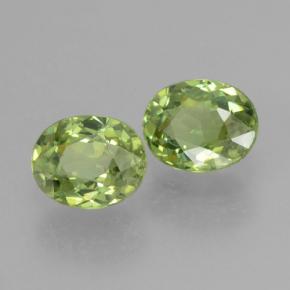 0.86 ctw Green Demantoid Garnet Stones, Natural Demantoid Garnet in Oval Facet Shape for Sale