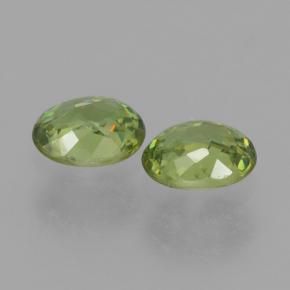 Demantoid Garnet Gemstones in 5 x 4 mm (calibrated) Size for Sale, Demantoid Garnet Stones in Warm Green Color
