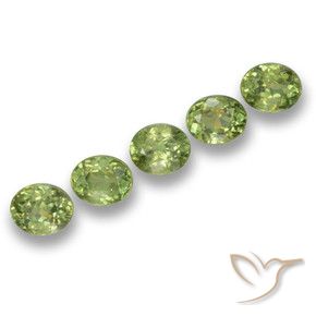 2.02 ctw Green Demantoid Garnet Stones, Natural Demantoid Garnet in Oval Facet Shape for Sale