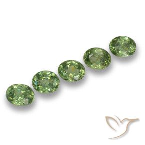 1.27 ctw Green Demantoid Garnet Stones, Natural Demantoid Garnet in Oval Facet Shape for Sale
