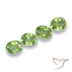 1.08 ctw Green Demantoid Garnet Stones, Natural Demantoid Garnet in Oval Facet Shape for Sale