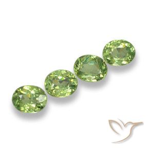 1.34 ctw Green Demantoid Garnet Stones, Natural Demantoid Garnet in Oval Facet Shape for Sale