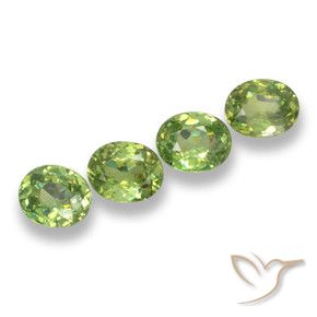 1.51 ctw Green Demantoid Garnet Stones, Natural Demantoid Garnet in Oval Facet Shape for Sale