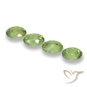 Demantoid Garnet Gemstones in 4.8 x 3.9 mm Size for Sale, Demantoid Garnet Stones in Yellow Green Color