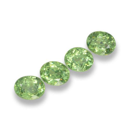 1.57 ctw Green Demantoid Garnet Stones, Natural Demantoid Garnet in Oval Facet Shape for Sale