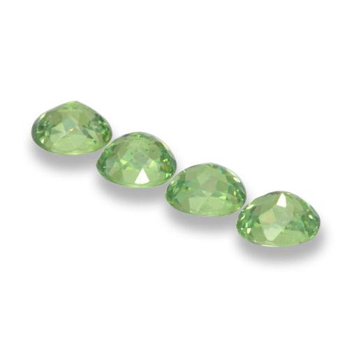 Demantoid Garnet Gemstones in 4.4 x 3.7 mm Size for Sale, Demantoid Garnet Stones in Medium Green Color