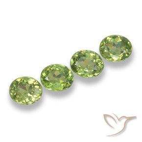 1.90 ctw Green Demantoid Garnet Stones, Natural Demantoid Garnet in Oval Facet Shape for Sale