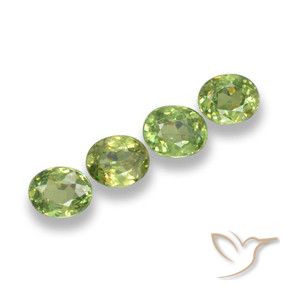 1.19 ctw Green Demantoid Garnet Stones, Natural Demantoid Garnet in Oval Facet Shape for Sale