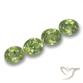 1.73 ctw Green Demantoid Garnet Stones, Natural Demantoid Garnet in Oval Facet Shape for Sale