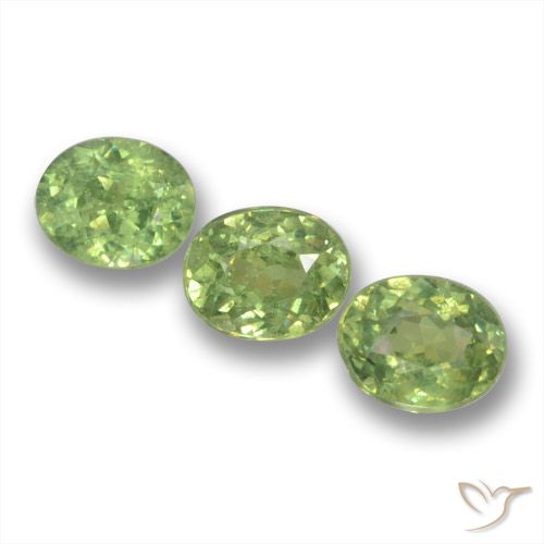 1.13ctw Natural Yellow Green Demantoid Garnet, Oval, VS