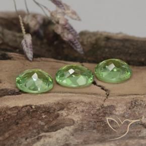 Demantoid Garnet Gemstones in 4.8 x 3.7 mm Size for Sale, Demantoid Garnet Stones in Forest Green Color