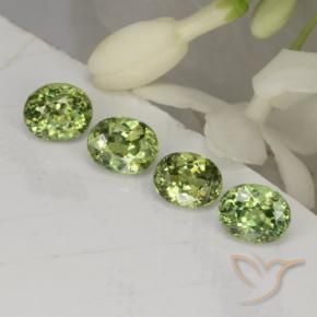 1.67 ctw Green Demantoid Garnet Stones, Natural Demantoid Garnet in Oval Facet Shape for Sale