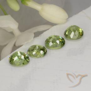 Demantoid Garnet Gemstones in 4.5 x 3.9 mm Size for Sale, Demantoid Garnet Stones in Forest Green Color