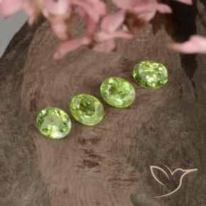 1.42 ctw Green Demantoid Garnet Stones, Natural Demantoid Garnet in Oval Facet Shape for Sale