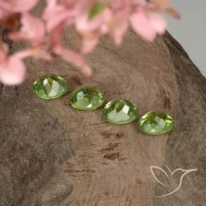 Demantoid Garnet Gemstones in 4.5 x 3.6 mm Size for Sale, Demantoid Garnet Stones in Lime Green Color