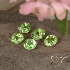 1.68 ctw Green Demantoid Garnet Stones, Natural Demantoid Garnet in Oval Facet Shape for Sale