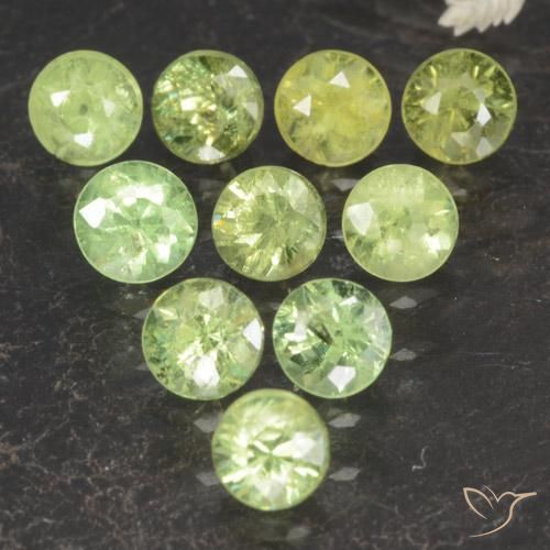 1.75 ctw Green Demantoid Garnet Stones, Natural Demantoid Garnet in Diamond-Cut Shape for Sale