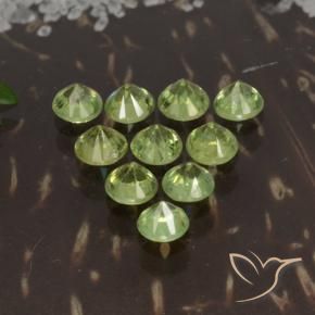 Demantoid Garnet Gemstones in 3.2 mm Size for Sale, Demantoid Garnet Stones in Light Lively Green Color