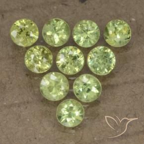 1.80 ctw Green Demantoid Garnet Stones, Natural Demantoid Garnet in Diamond-Cut Shape for Sale