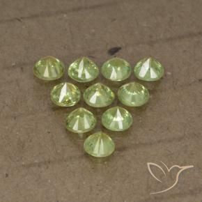 Demantoid Garnet Gemstones in 3.3 mm Size for Sale, Demantoid Garnet Stones in Medium Green Color