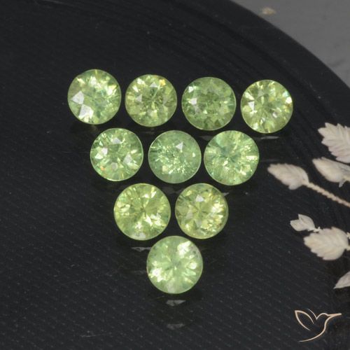1.70ctw Natural Pear Green Demantoid Garnet, Round, VS-SI