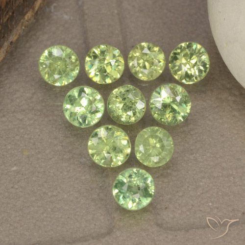1.63ctw Natural Light Yellow Green Demantoid Garnet, Round, VS-SI