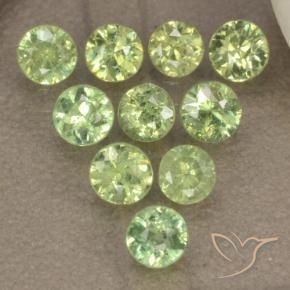 1.63 ctw Green Demantoid Garnet Stones, Natural Demantoid Garnet in Diamond-Cut Shape for Sale