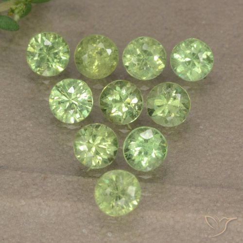 1.70ctw Natural Light Green Demantoid Garnet, Round, VS-SI
