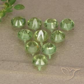 Demantoid Garnet Gemstones in 3.1 mm Size for Sale, Demantoid Garnet Stones in Light Green Color