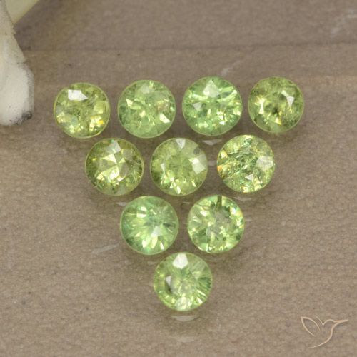 1.75ctw Natural Light Green Demantoid Garnet, Round, VS-SI