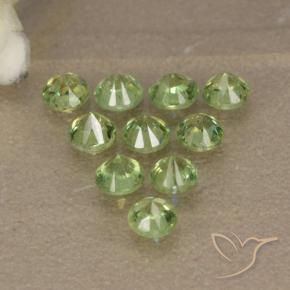 Demantoid Garnet Gemstones in 3.1 mm Size for Sale, Demantoid Garnet Stones in Light Green Color