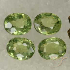 1.52 ctw Green Demantoid Garnet Stones, Natural Demantoid Garnet in Oval Facet Shape for Sale