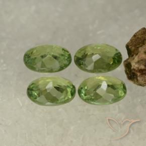 Demantoid Garnet Gemstones in 5 x 4 mm (calibrated) Size for Sale, Demantoid Garnet Stones in Medium Green Color