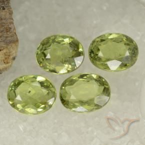 1.48 ctw Green Demantoid Garnet Stones, Natural Demantoid Garnet in Oval Facet Shape for Sale
