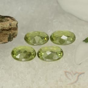Demantoid Garnet Gemstones in 5 x 4 mm (calibrated) Size for Sale, Demantoid Garnet Stones in Medium Green Color