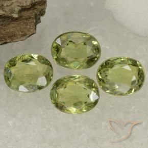 1.47 ctw Green Demantoid Garnet Stones, Natural Demantoid Garnet in Oval Facet Shape for Sale